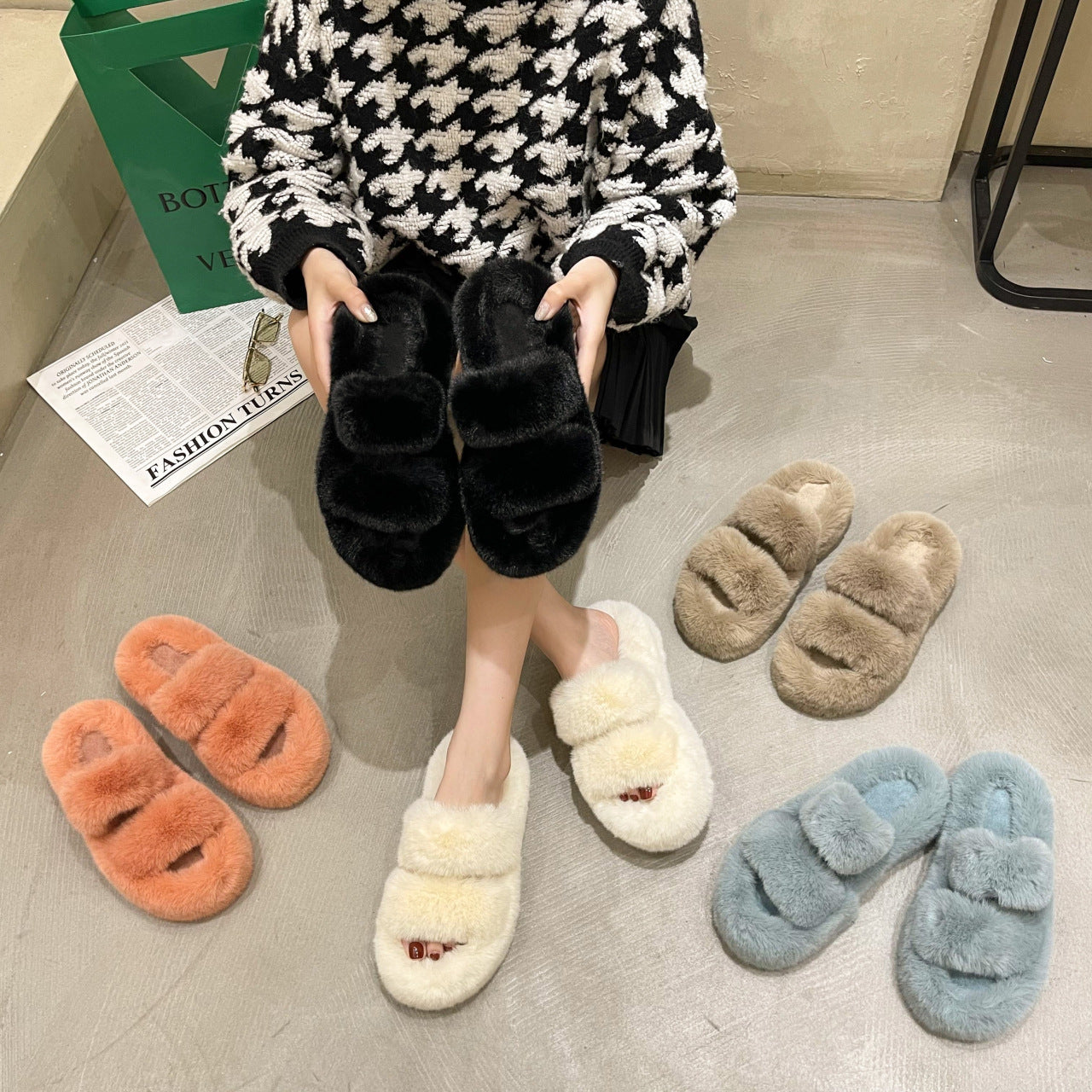 Fuzzy Slippers Women House Shoes Fluffy Bedroom Slippers