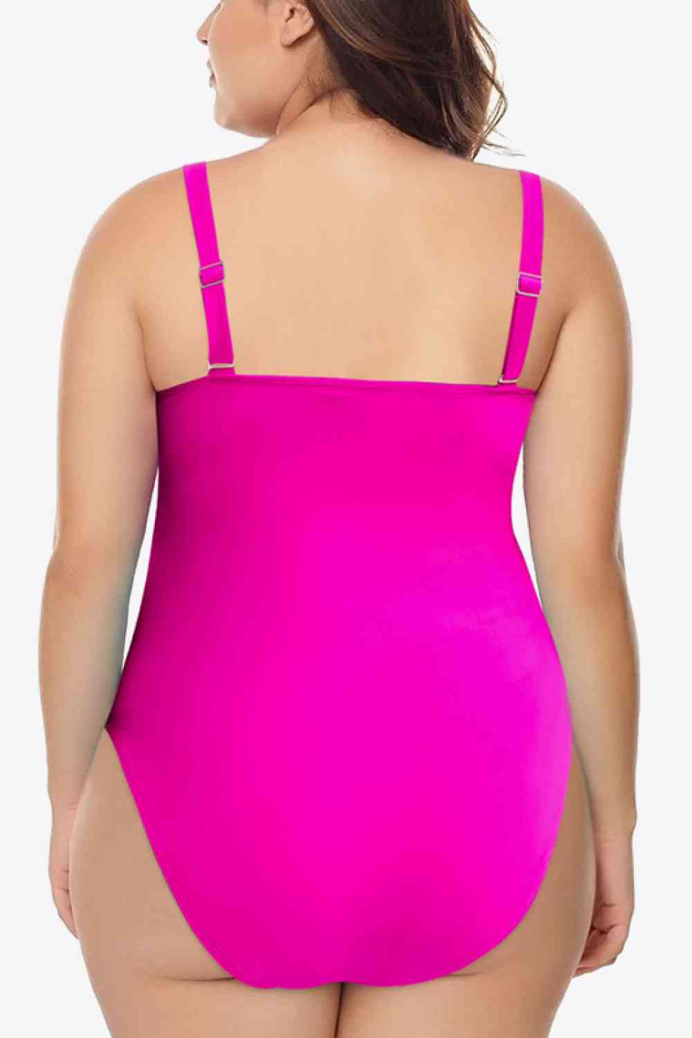 Women’s Pretty in Pink Plus Size Scoop Neck Sleeveless One-Piece Swimsuit